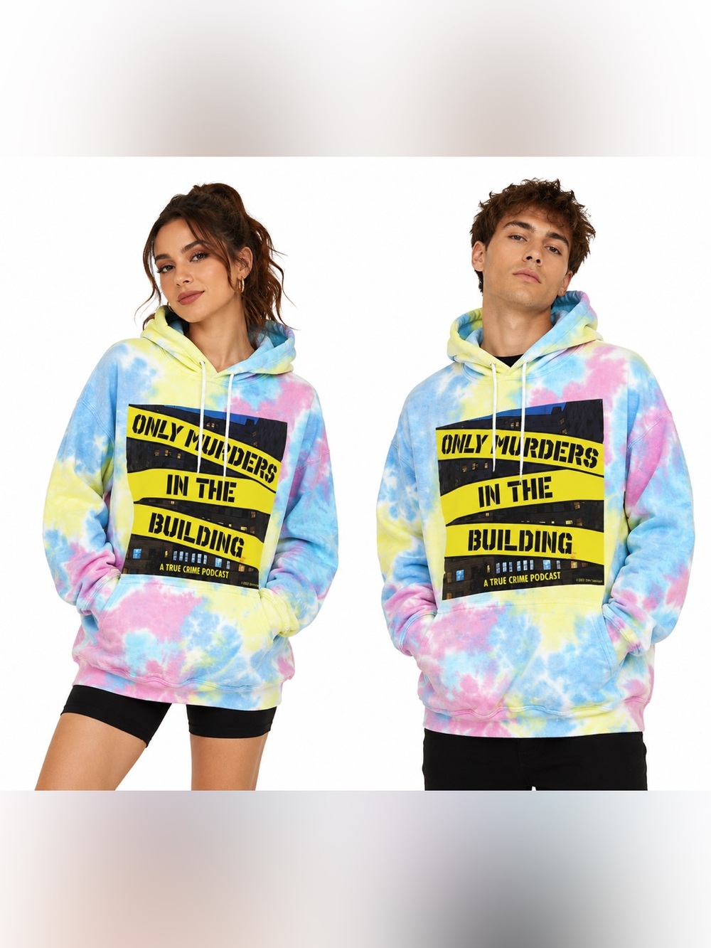 Gildan Heavy Blend Tie Dye Hoodie Only Murders in the Building Graphic XL Unisex